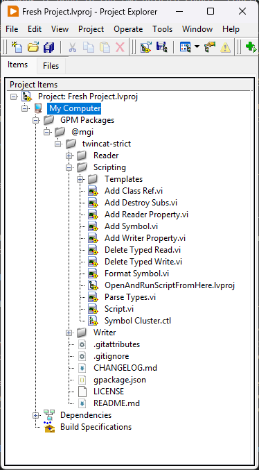 Project before TwinCAT Strict is run